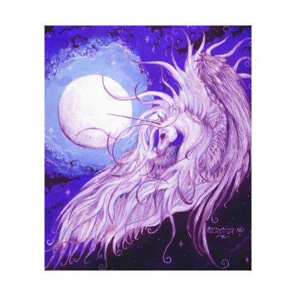 Unicorn with Moon Canvas Print