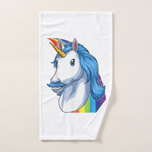 Unicorn with Mustache Dadacorn Dadicorn Unicorn Da Hand Towel