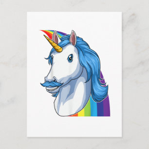 Unicorn with Mustache Dadacorn Dadicorn Unicorn Da Postcard