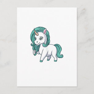 Unicorn With Petrol Mane Cute Funny Unicorn Design Postcard