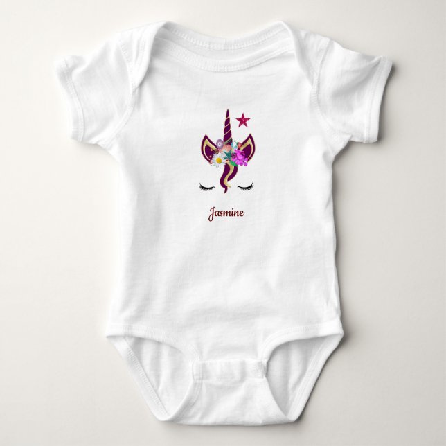 Unicorn  with Pony Face Baby Shirt (Front)