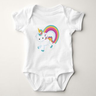 Unicorn with Rainbow  Baby Bodysuit