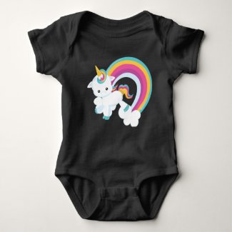 Unicorn with Rainbow Baby Bodysuit