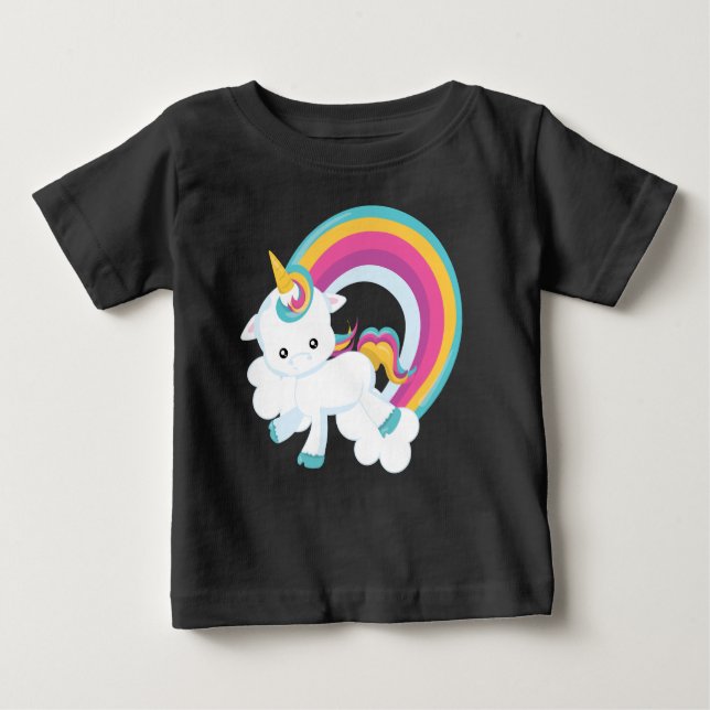 Unicorn with Rainbow  Baby T-Shirt (Front)