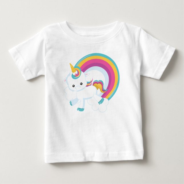 Unicorn with Rainbow  Baby T-Shirt (Front)