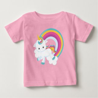 Unicorn with Rainbow Baby T-Shirt