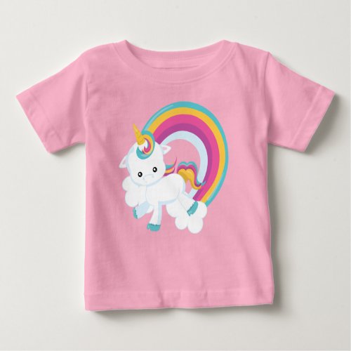 Unicorn with Rainbow  Baby T_Shirt