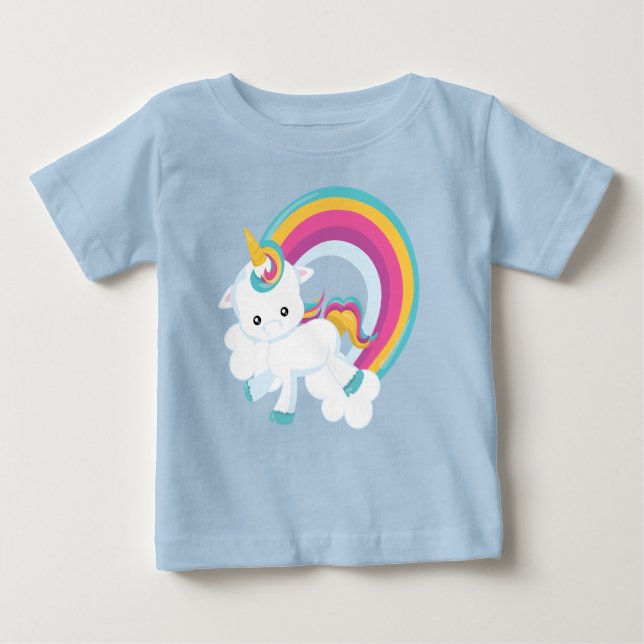 Unicorn with Rainbow  Baby T-Shirt (Front)