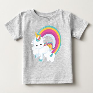 Unicorn with Rainbow Baby T-Shirt