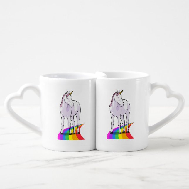 Unicorn with Rainbow Coffee Mug Set (Front Nesting)