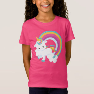 Unicorn with Rainbow Girl  T-Shirt