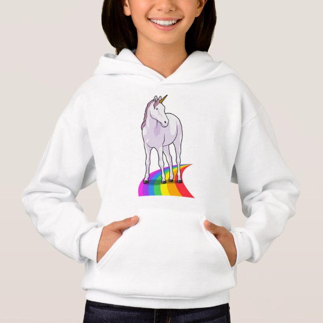 Unicorn with Rainbow Hoodie (Front)