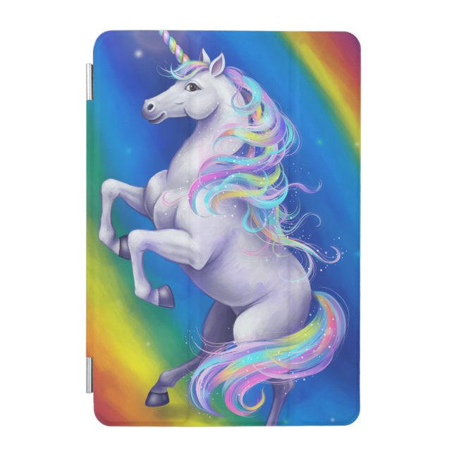 Unicorn with Rainbow iPad Mini Cover (Front)