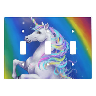 Unicorn with Rainbow Light Switch Cover
