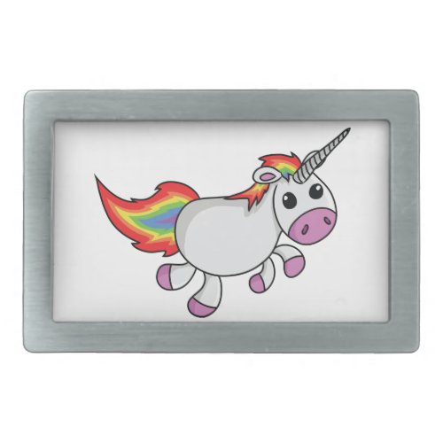 Unicorn with Rainbow Mane and Tail Belt Buckle