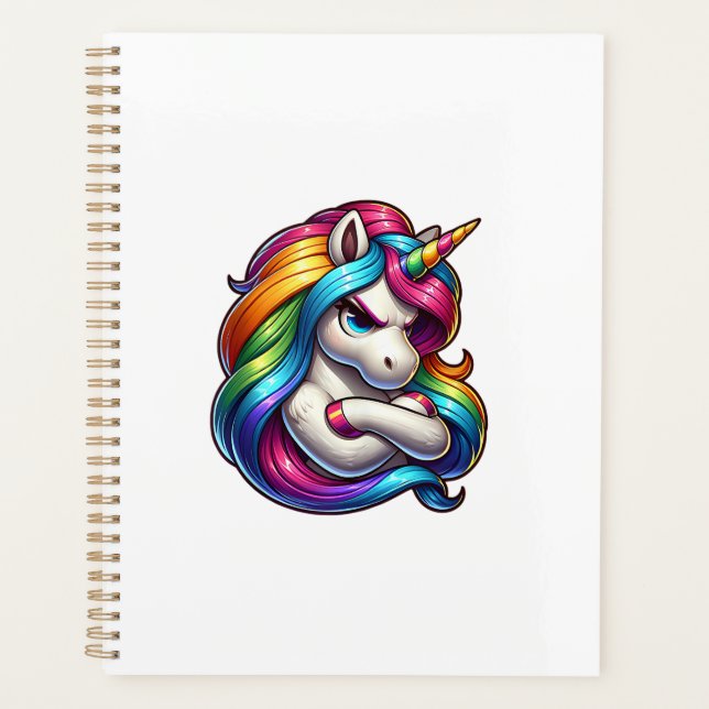 Unicorn With Rainbow Mane Art Tank Top Planner (Front)