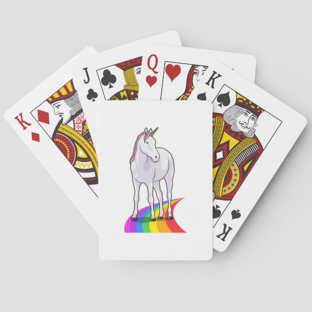 Unicorn with Rainbow Poker Cards (Back)
