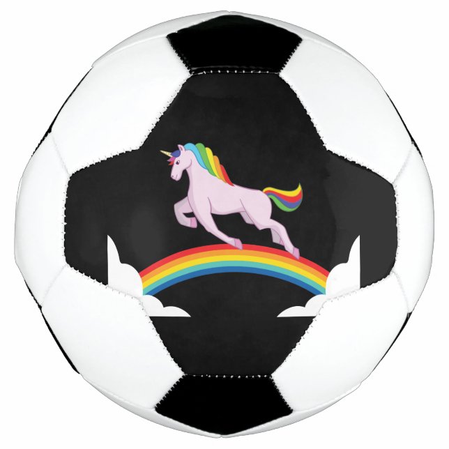 Unicorn with rainbow soccer ball (Front)