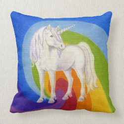 Unicorn with Rainbow square pillow