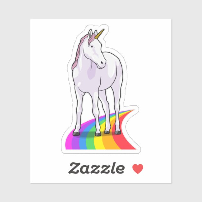 Unicorn with Rainbow Sticker (Sheet)