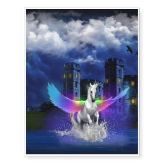 Unicorn With Rainbow Wings Temporary Tattoos