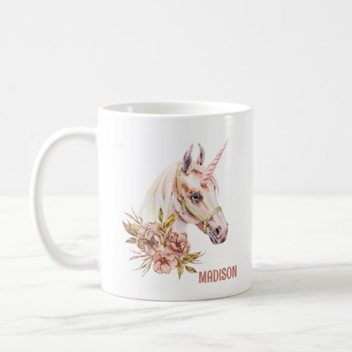 Unicorn With Roses  Coffee Mug