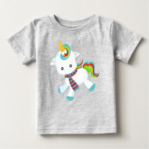 Unicorn With Scarf, Cute Unicorn, Little Unicorn Baby T-Shirt