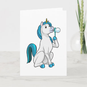 Unicorn with Soap bubbles Card