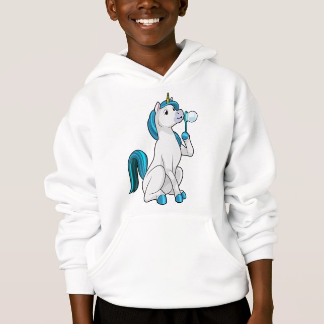 Unicorn with Soap bubbles Hoodie (Front)