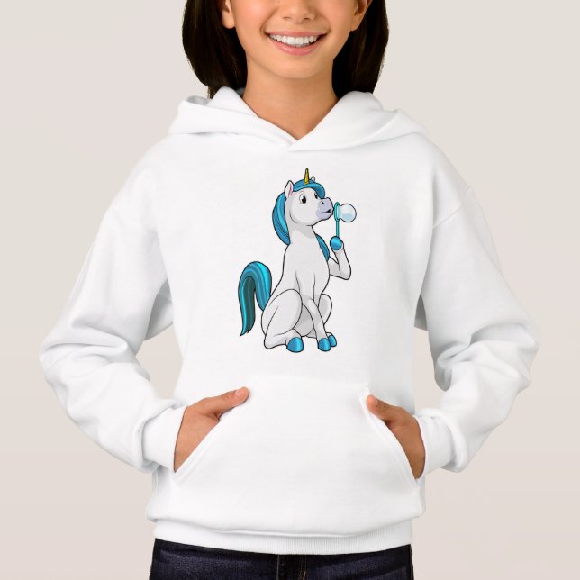 Unicorn with Soap bubbles Hoodie (Front)