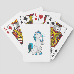 Unicorn with Soap bubbles Poker Cards