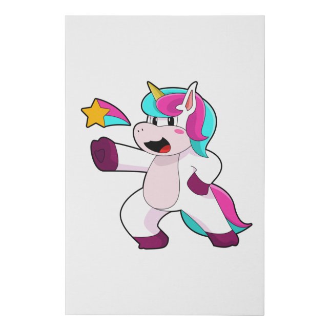 Unicorn with Star Faux Canvas Print (Front)