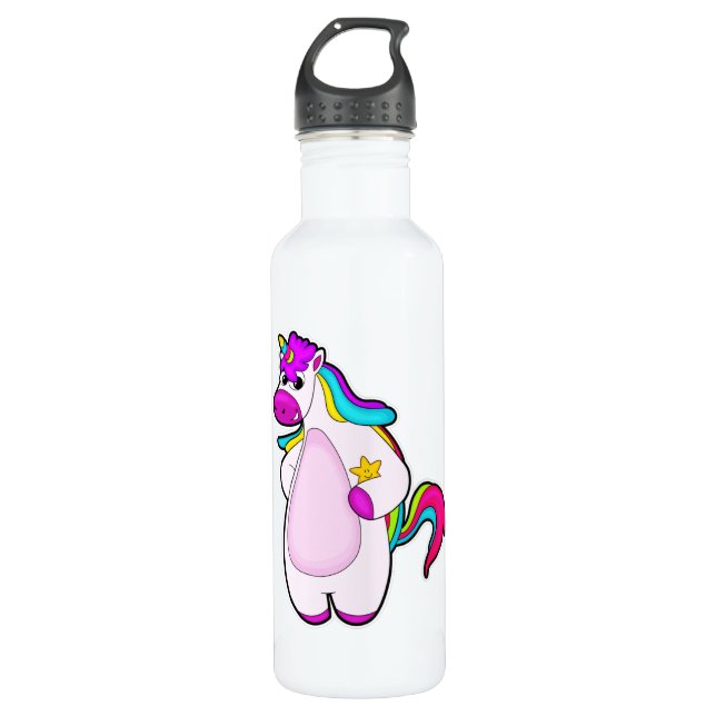 Unicorn with Star Stainless Steel Water Bottle (Front)