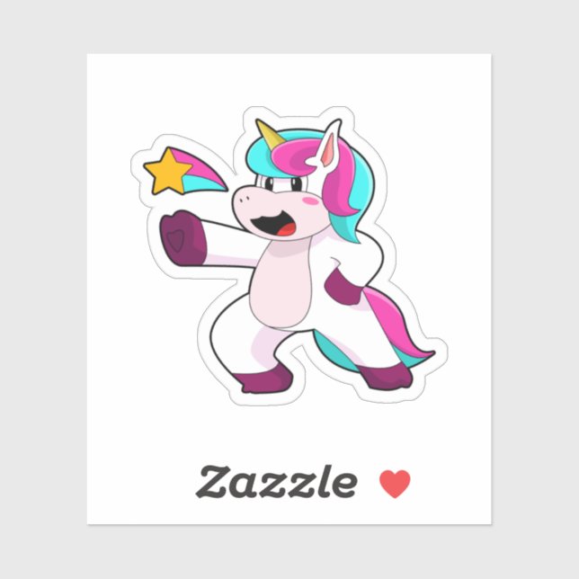 Unicorn with Star Sticker (Sheet)