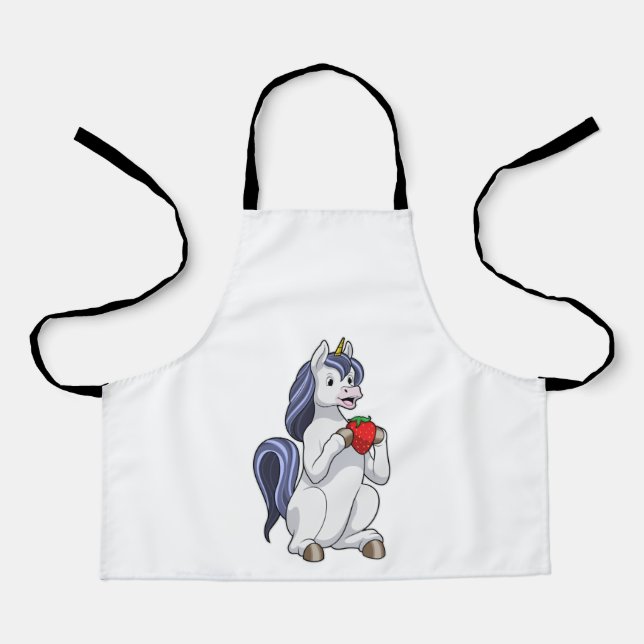 Unicorn with Strawberry Fruit Apron (Front)