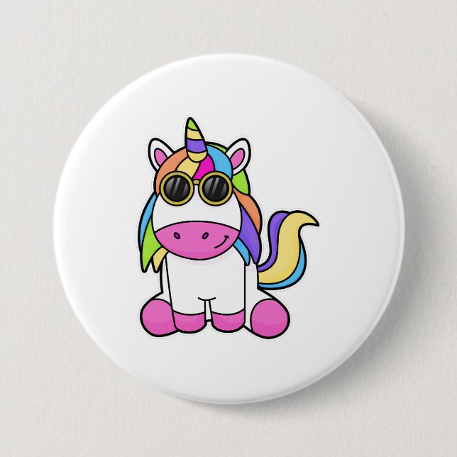 Unicorn with Sunglasses Button (Front)
