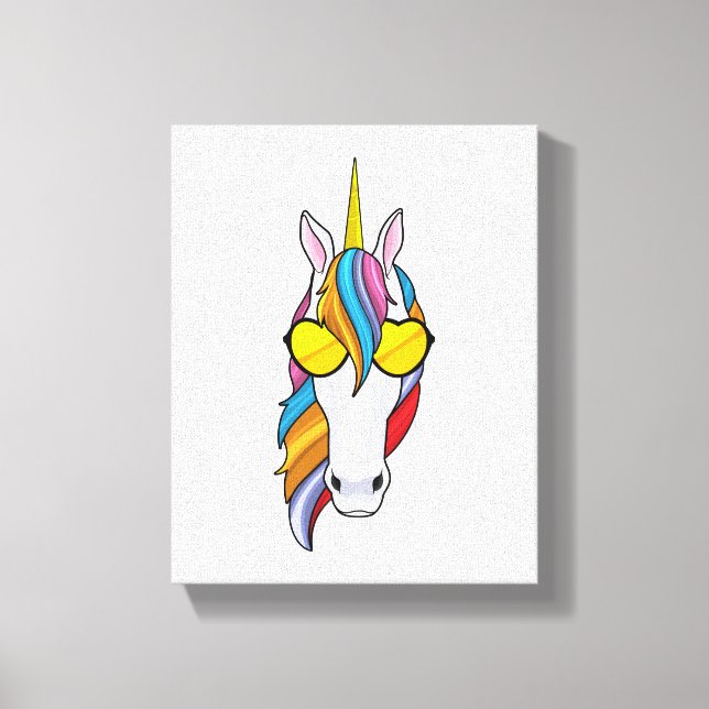 Unicorn with Sunglasses Canvas Print (Front)