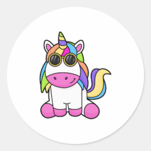 Unicorn with Sunglasses Classic Round Sticker