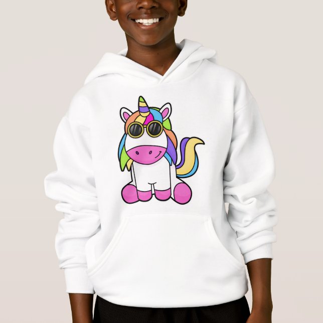 Unicorn with Sunglasses Hoodie (Front)
