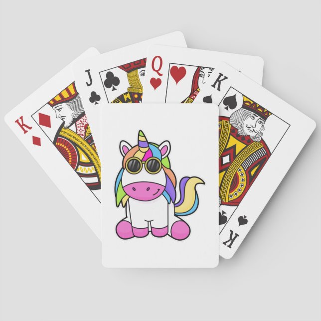 Unicorn with Sunglasses Poker Cards (Back)