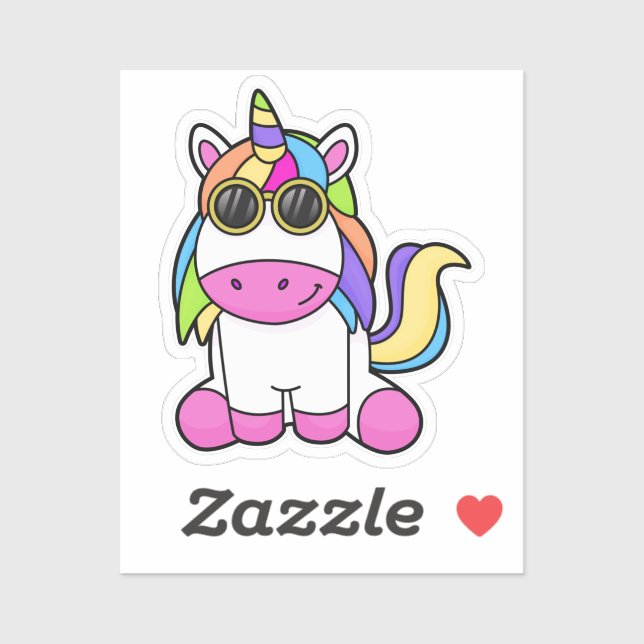 Unicorn with Sunglasses Sticker (Sheet)