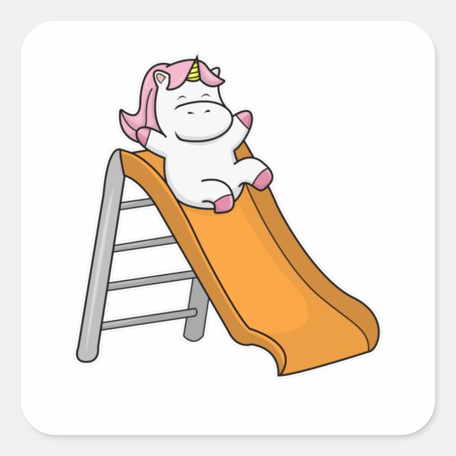 Unicorn with Swing Square Sticker (Front)