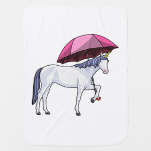 Unicorn with Umbrella Baby Blanket