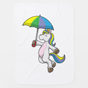 Unicorn with Umbrella Baby Blanket