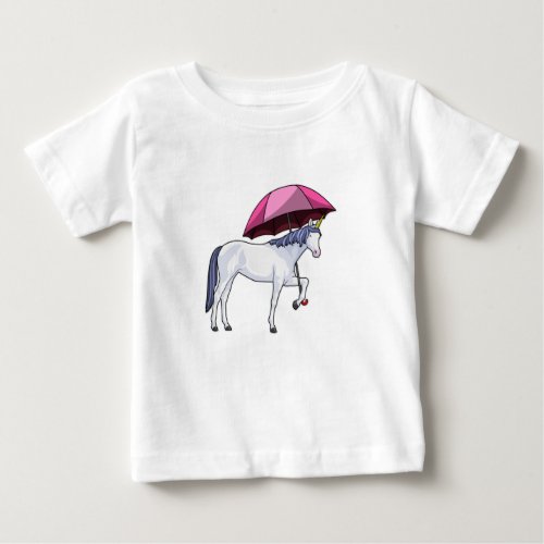 Unicorn with Umbrella Baby T_Shirt