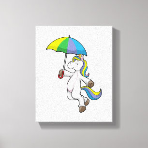 Unicorn with Umbrella Canvas Print