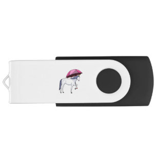 Unicorn with Umbrella Flash Drive