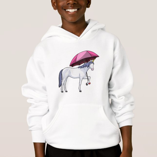 Unicorn with Umbrella Hoodie (Front)
