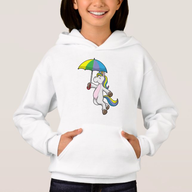 Unicorn with Umbrella Hoodie (Front)