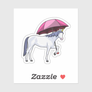 Unicorn with Umbrella Sticker